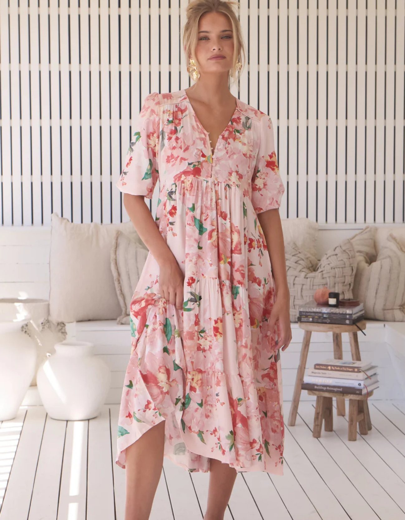 Eve Midi Dress by Jaase in the Alessia Print