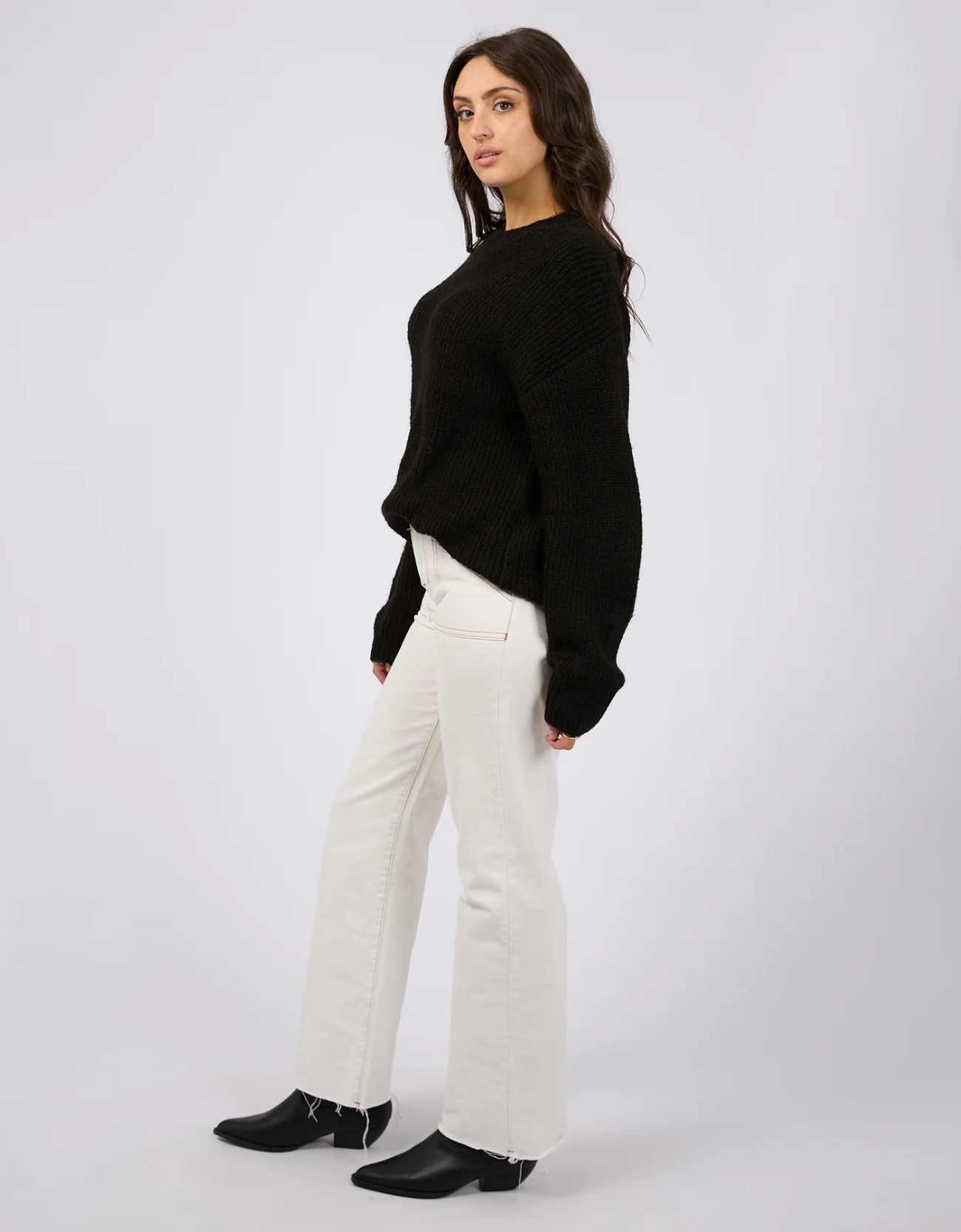 Selena Knit Top-Black