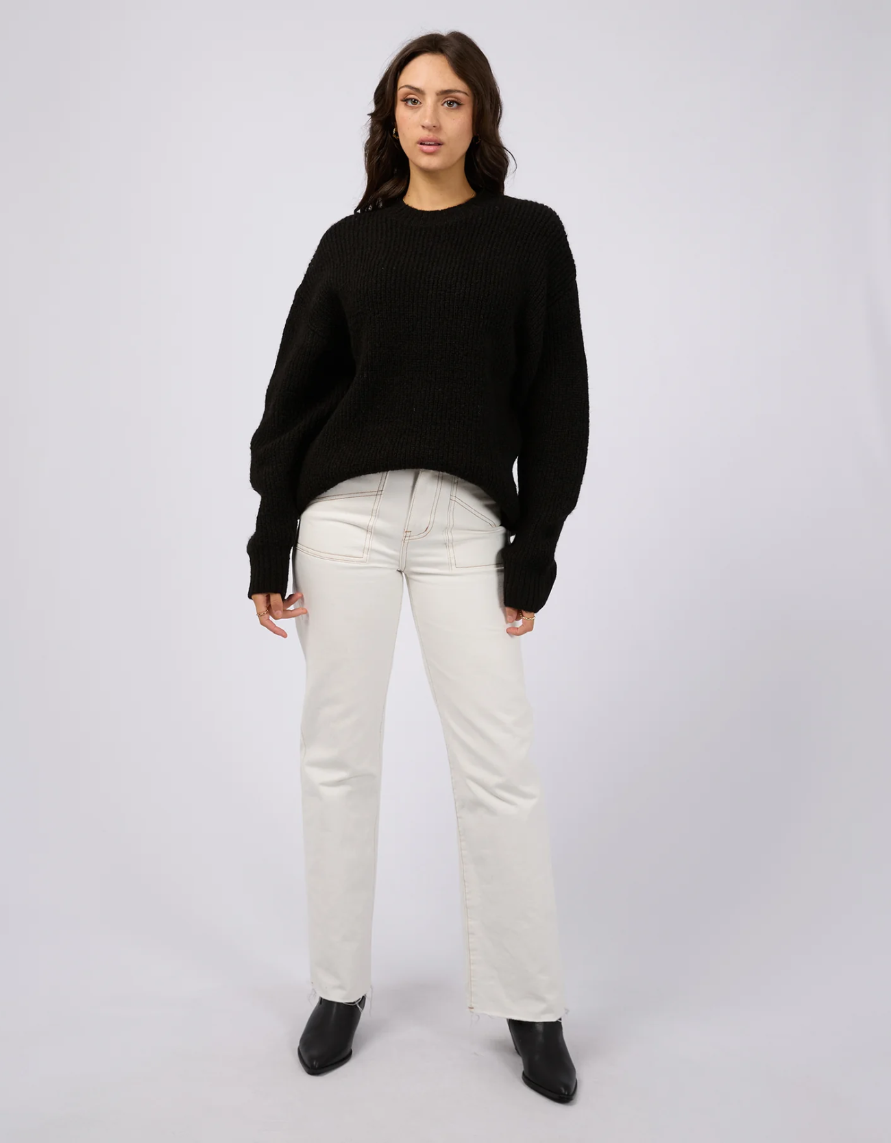 Selena Knit Top-Black