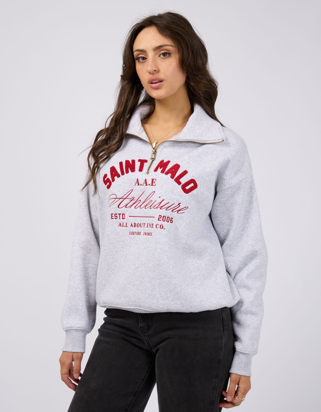 Saint Malo Zip Sweater - Snow Marle
