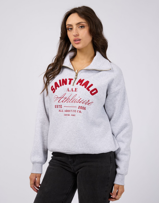 Saint Malo Zip Sweater - Snow Marle
