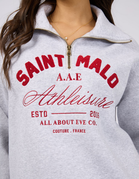 Saint Malo Zip Sweater - Snow Marle