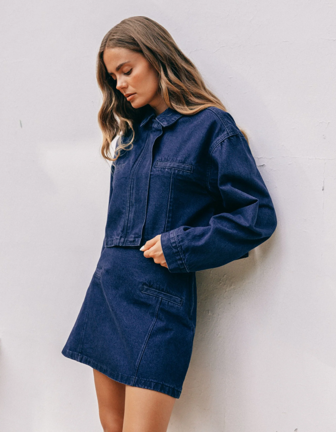Sally Cropped Denim Jacket - Indigo