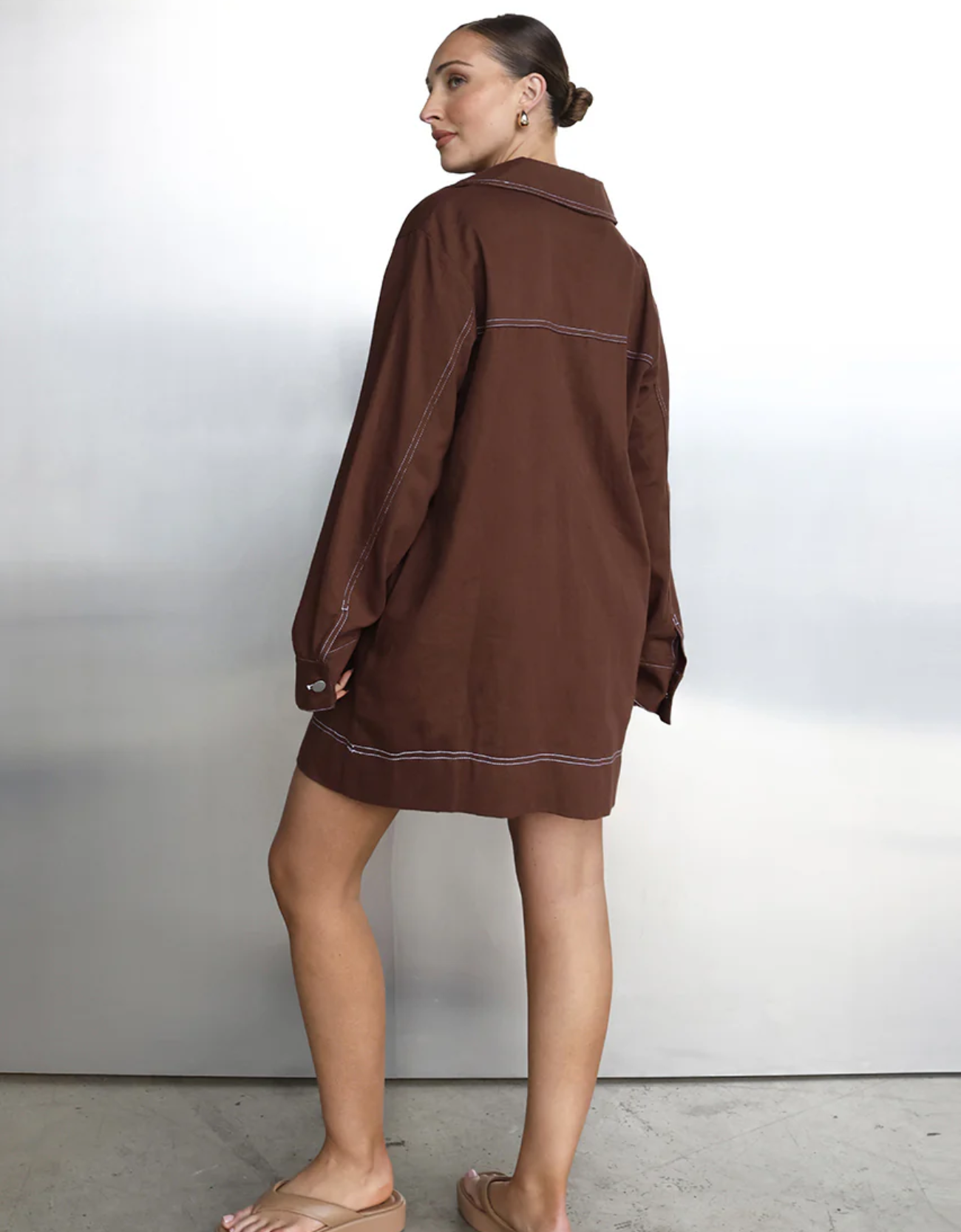 Tara Long Sleeve Dress- Chocolate