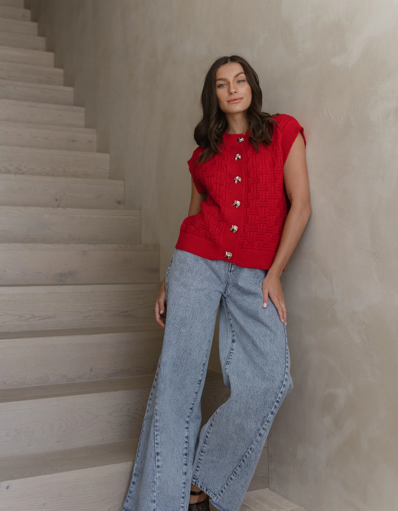 Zadie Vest-Poppy Red