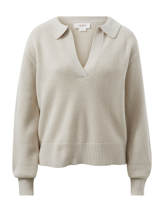Collared Soft Knit-Oatmeal