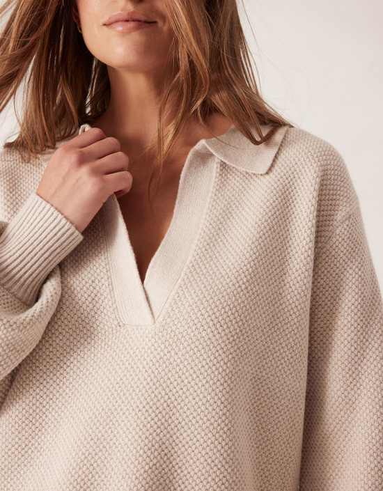 Collared Soft Knit-Oatmeal