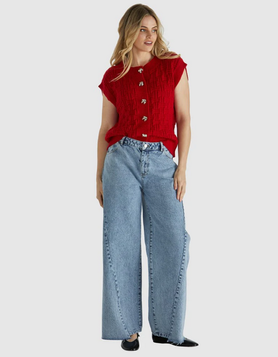 Zadie Vest-Poppy Red