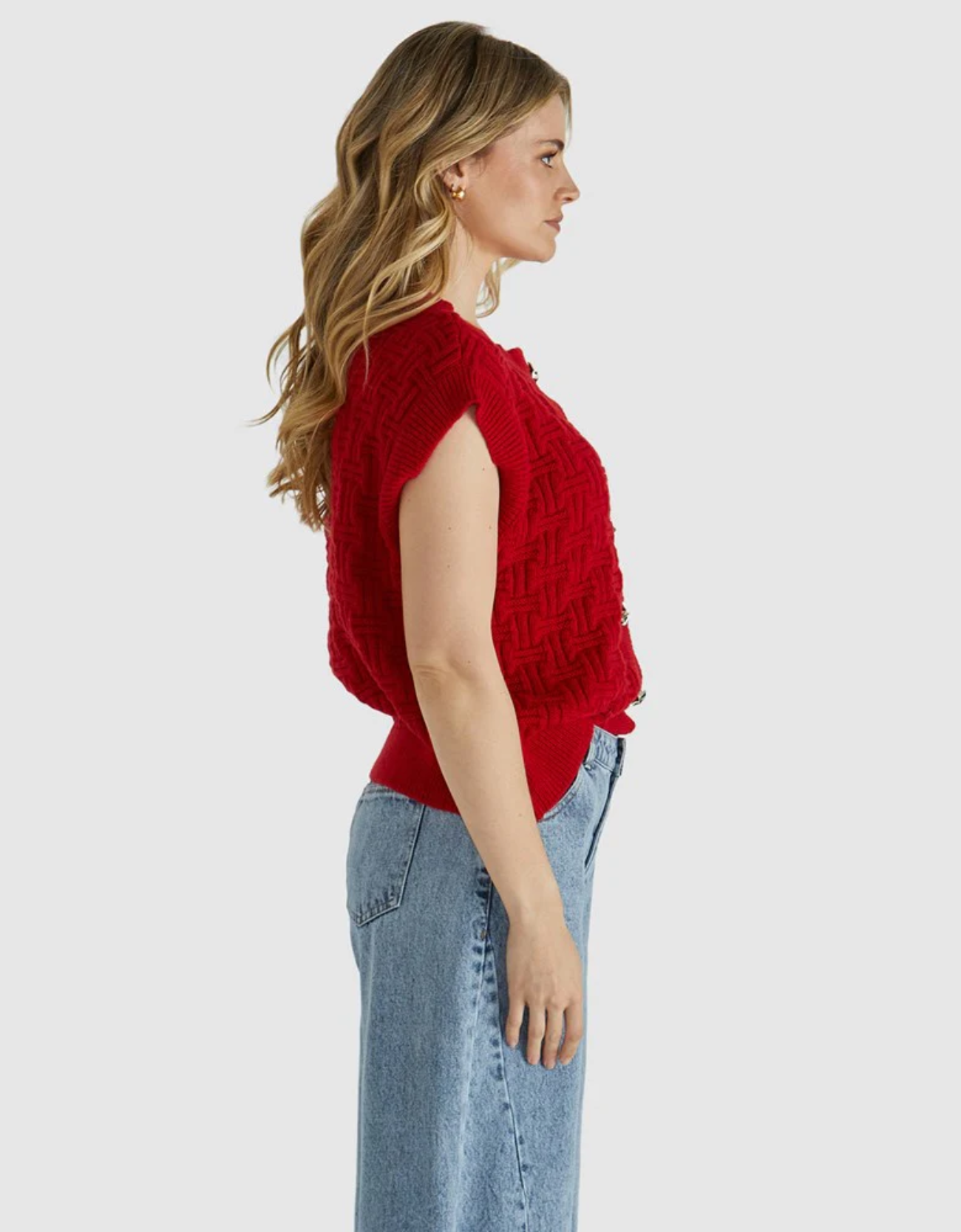 Zadie Vest-Poppy Red