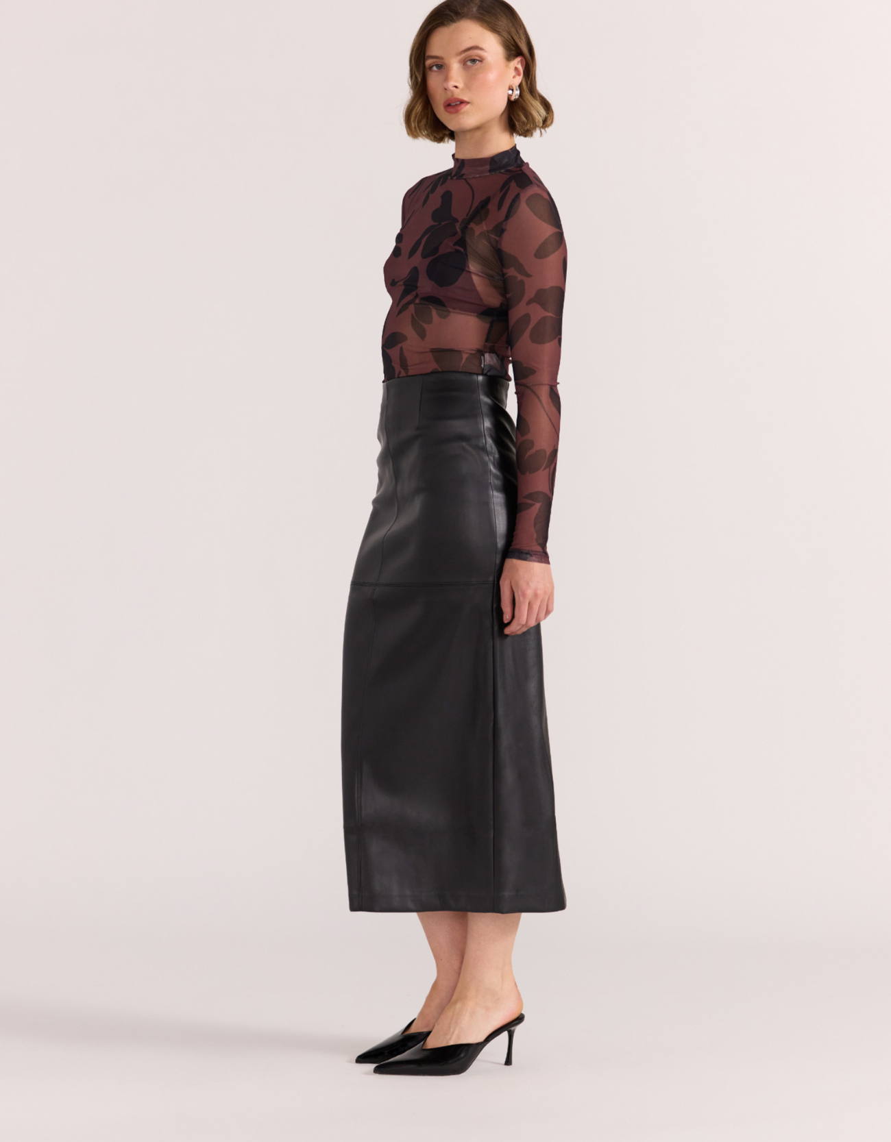 Olina Mesh Top-Abstract Floral