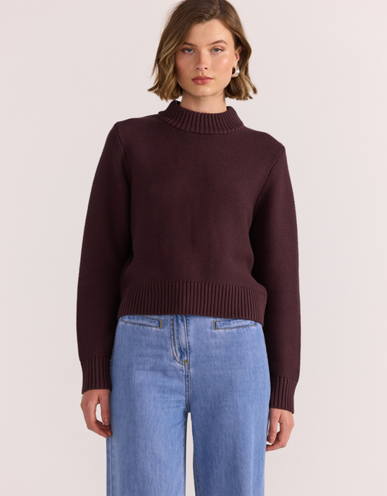 Peyton Jumper-Mahogany