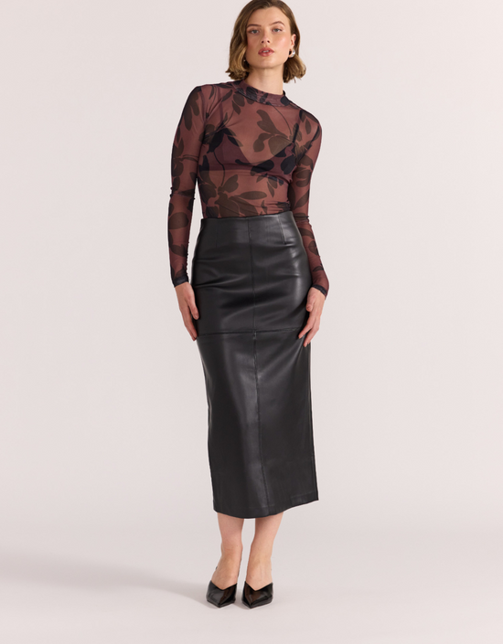 Olina Mesh Top-Abstract Floral