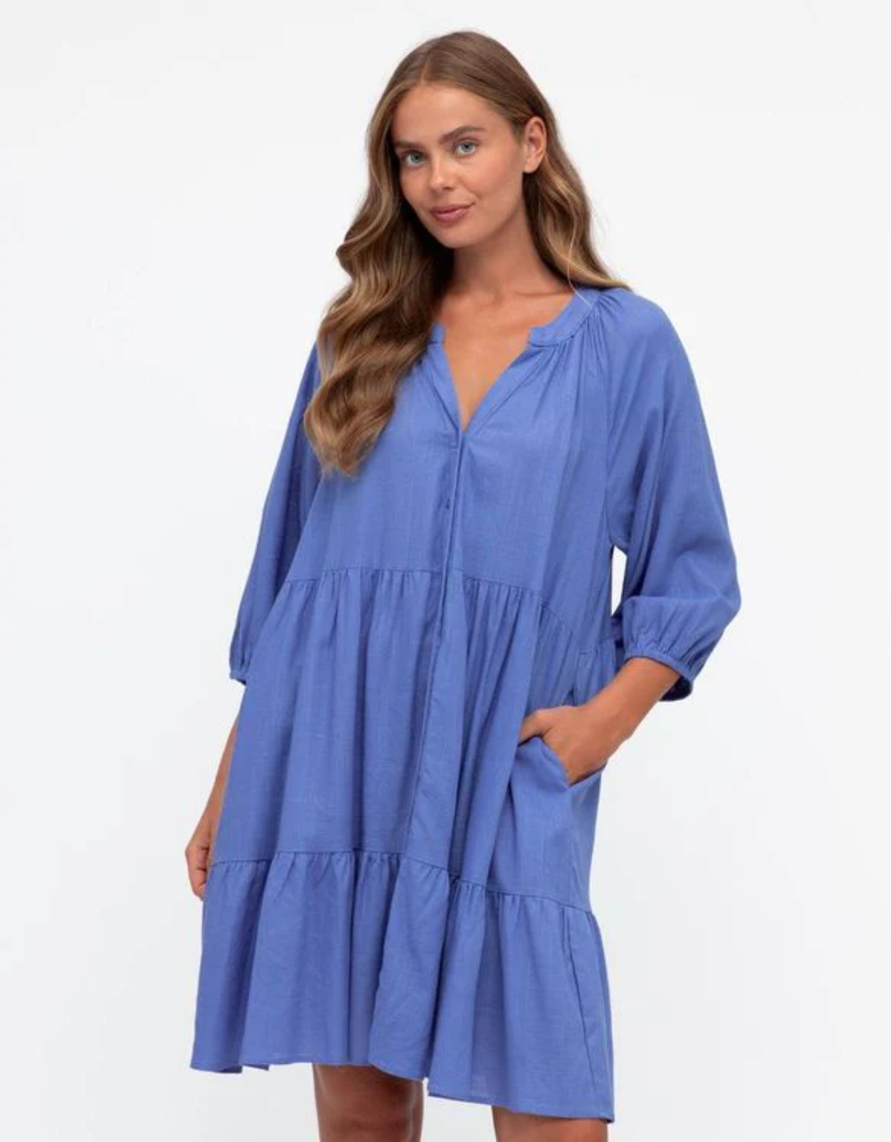 Savannah Mini Dress- Cornflower Blue