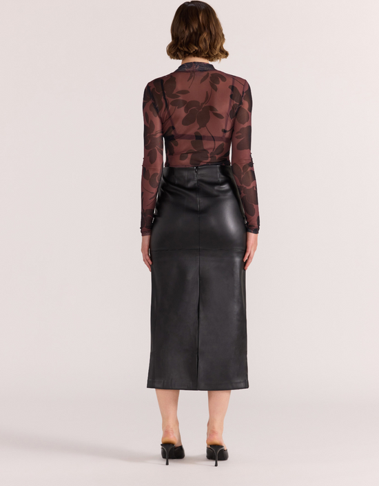 Olina Mesh Top-Abstract Floral