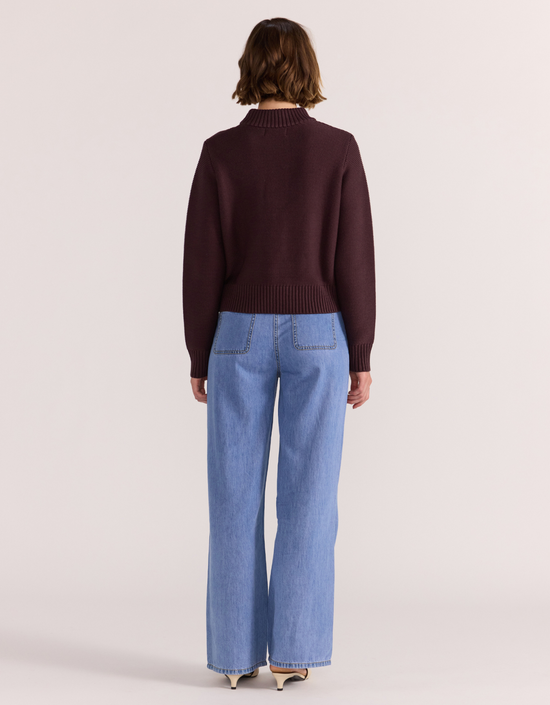 Peyton Jumper-Mahogany