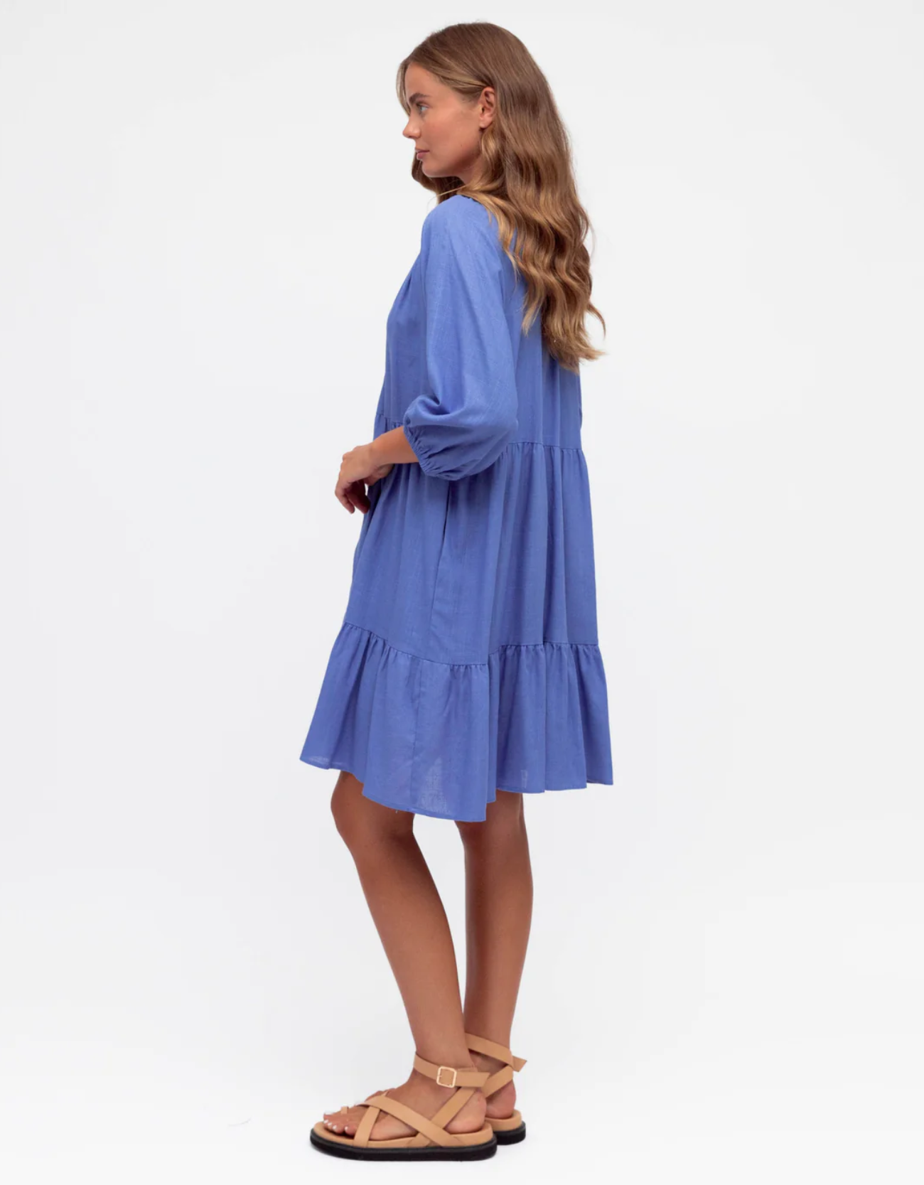 Savannah Mini Dress- Cornflower Blue