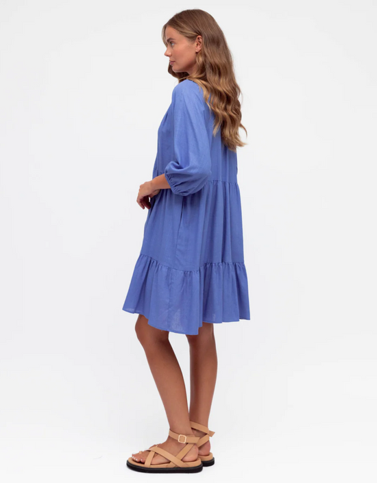 Savannah Mini Dress- Cornflower Blue