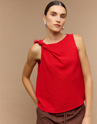 Amira Twist Top-Red