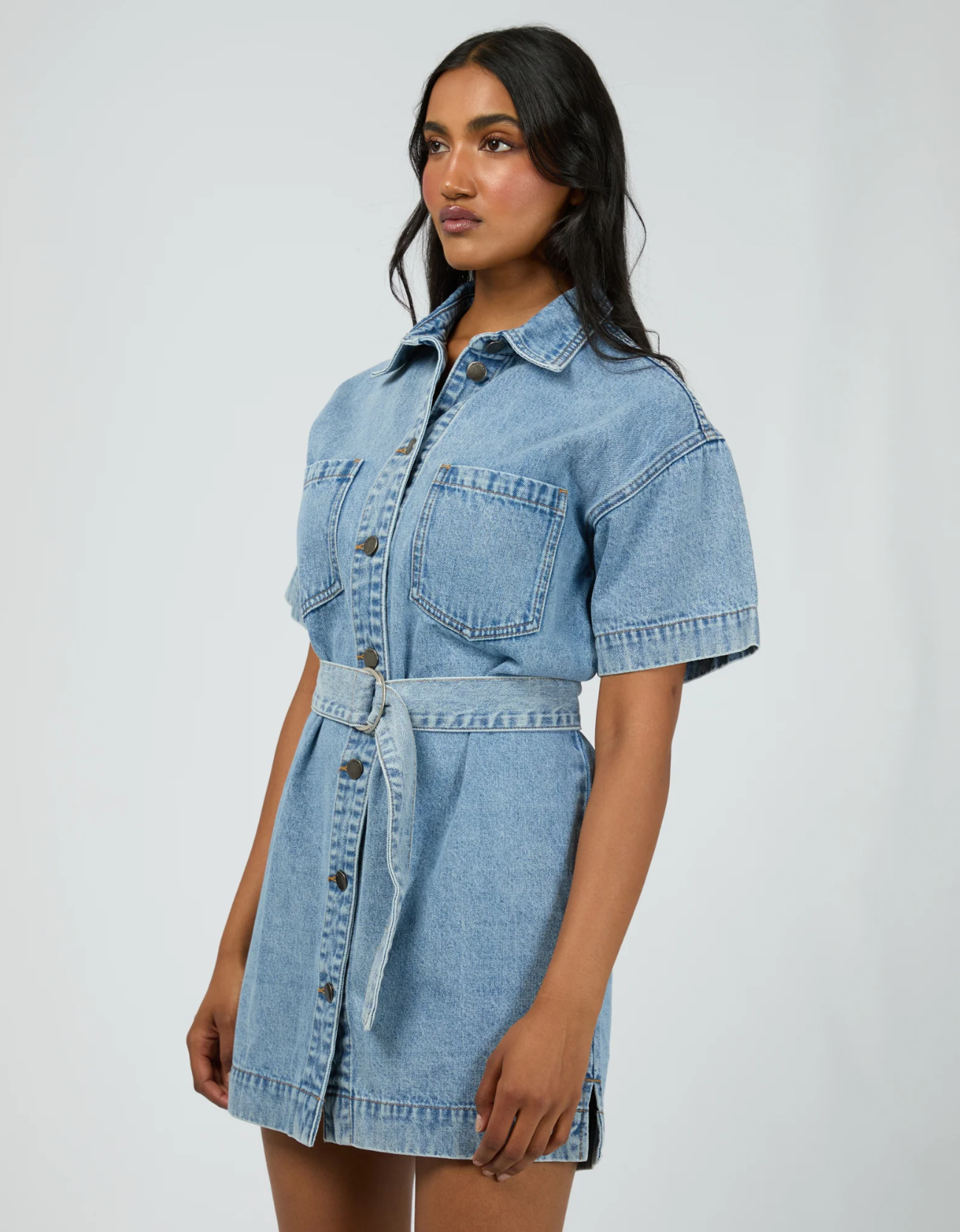 Sunny Denim Dress- Light Blue – Little Love Boutique