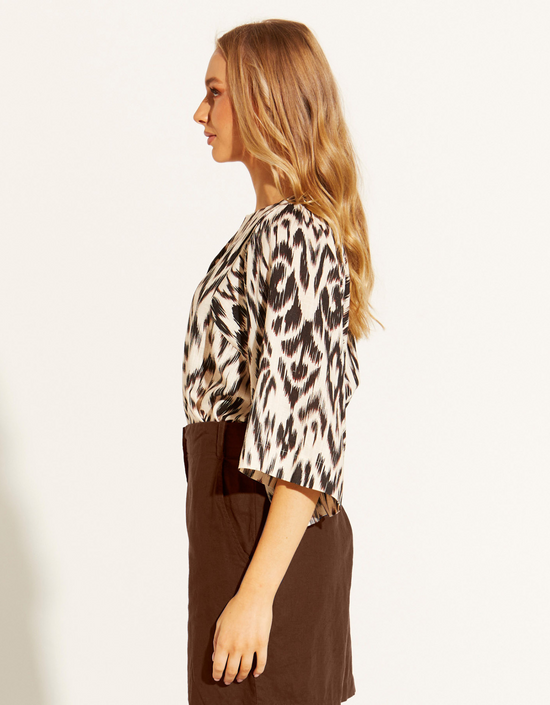 Paradise Shell Top-Abstract Animal