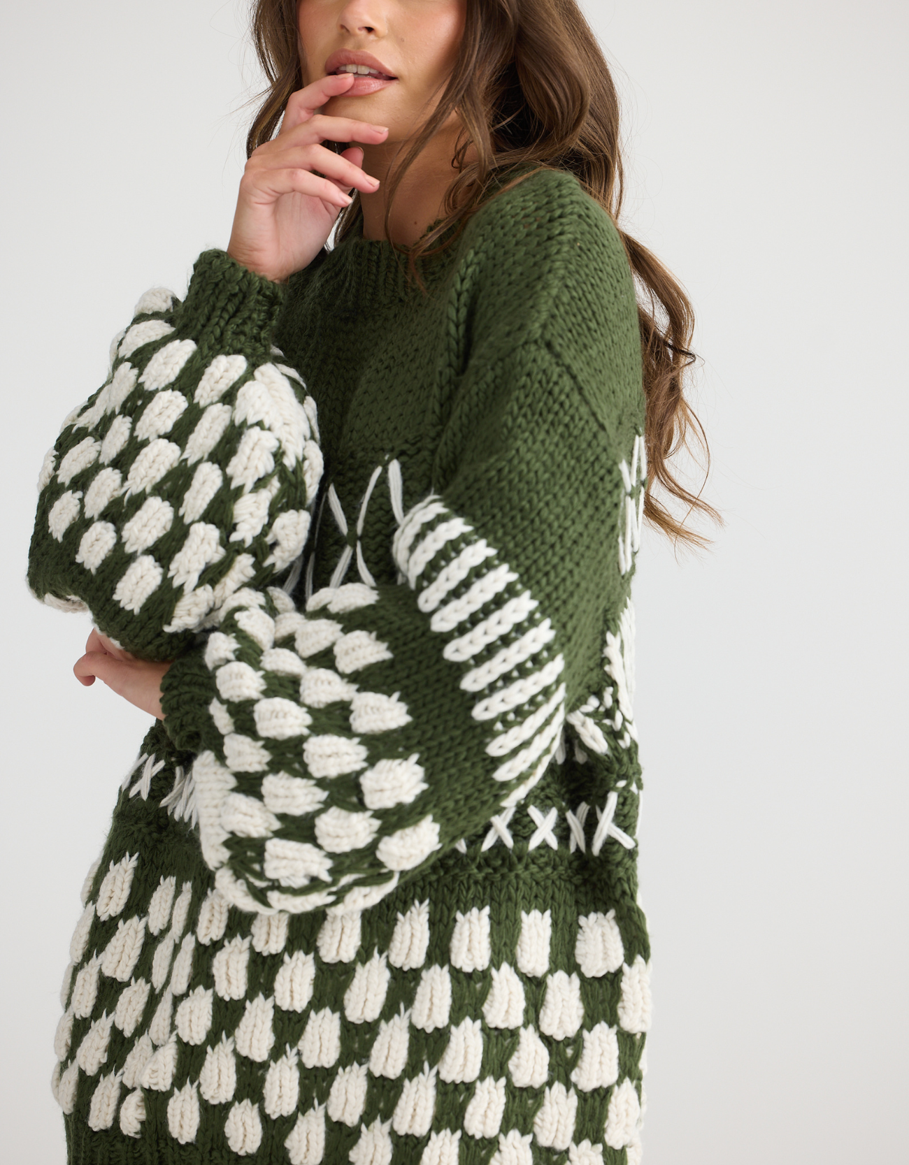 Colorado Knit-Khaki/Off White