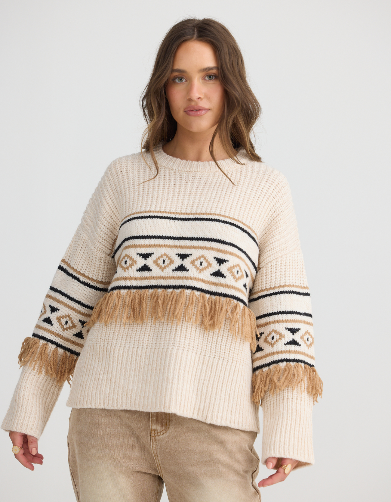 Aztec Knit-Oatmeal