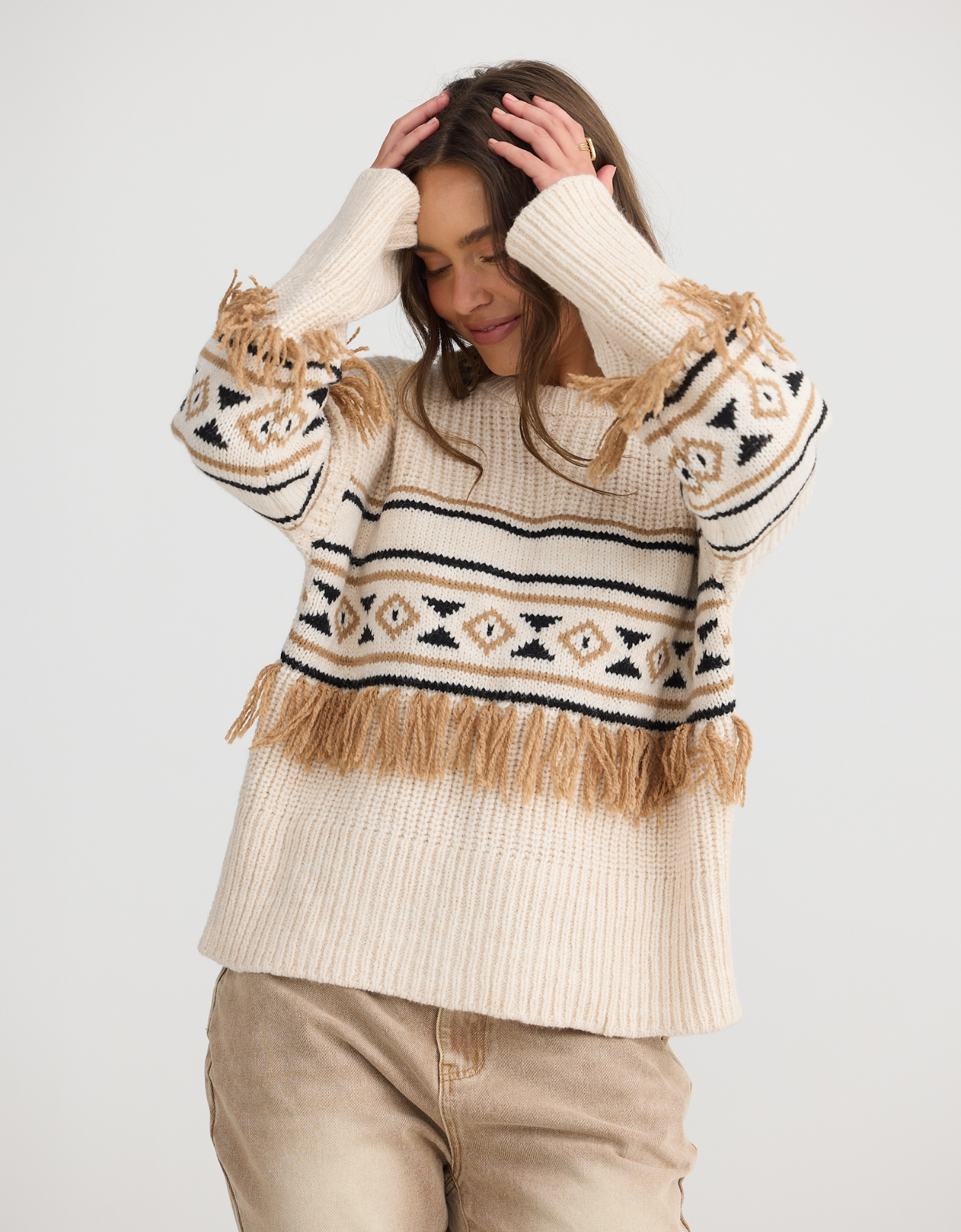 Aztec Knit-Oatmeal