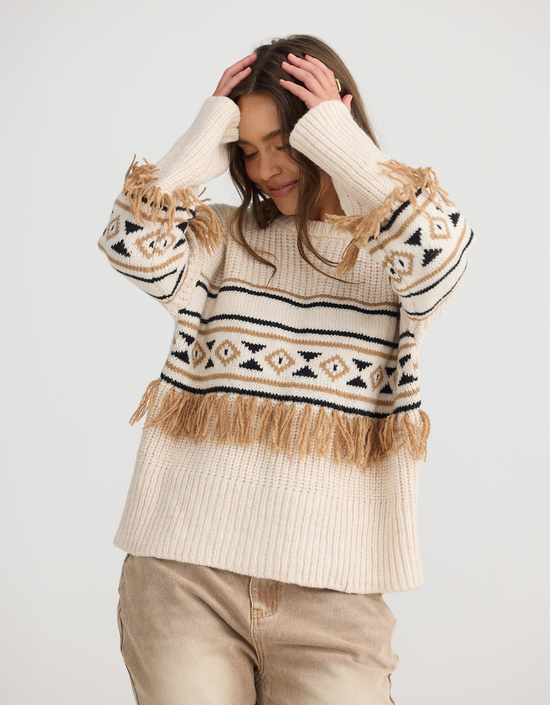 Aztec Knit-Oatmeal