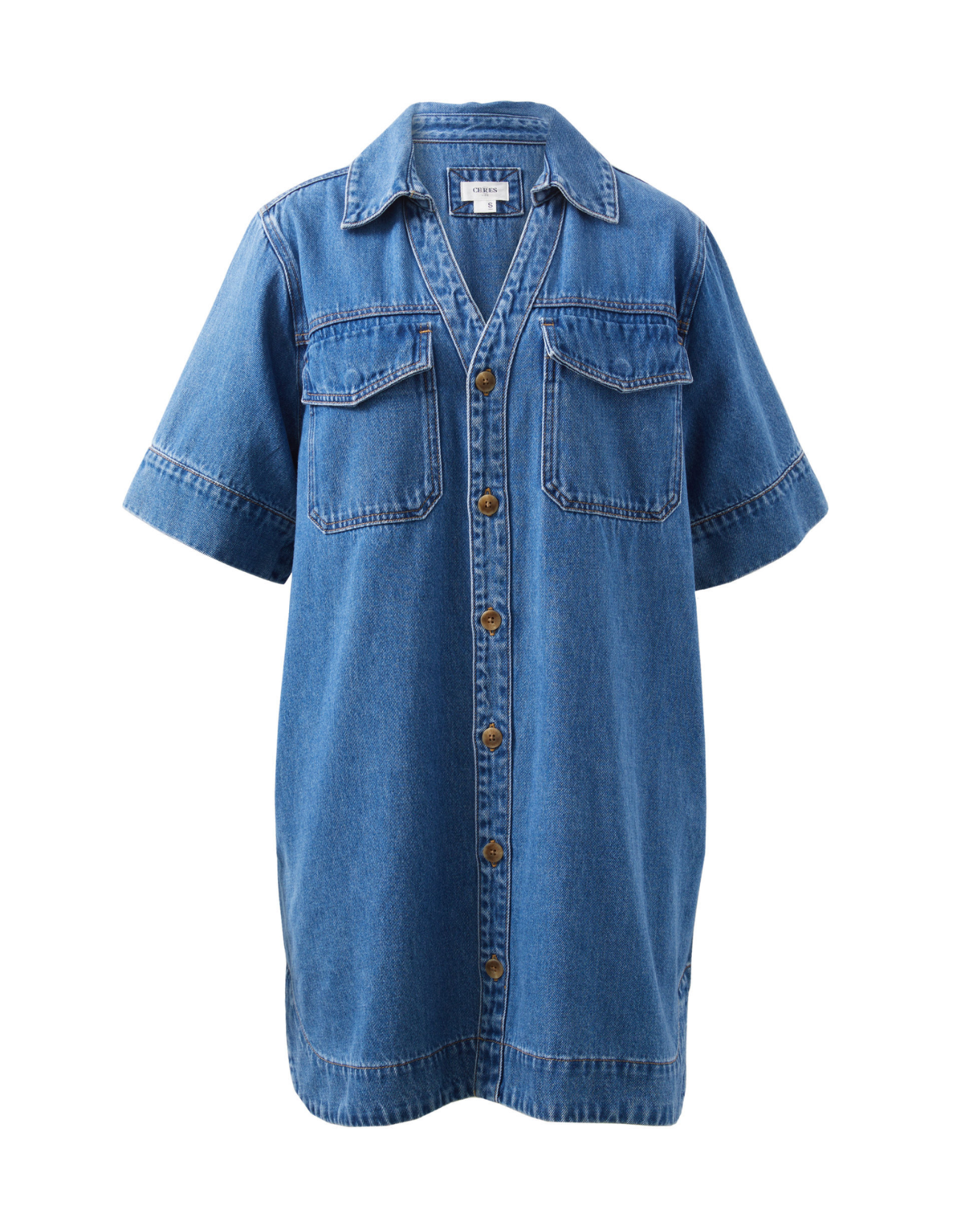 Relaxed Shirt Dress-Fresh Indigo