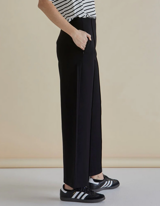 Elodie Wide Leg Pant-Black