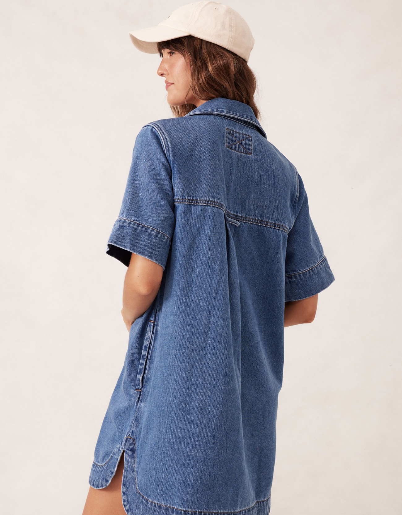 Relaxed Shirt Dress-Fresh Indigo