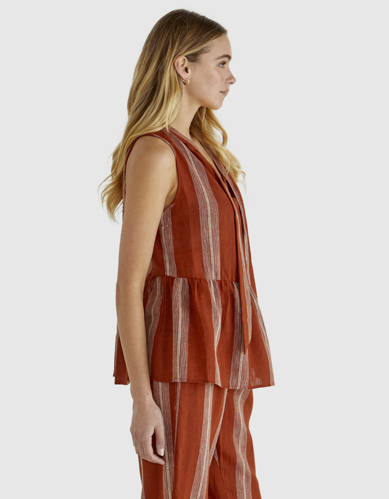 Lizzy Top-Rust Stripe