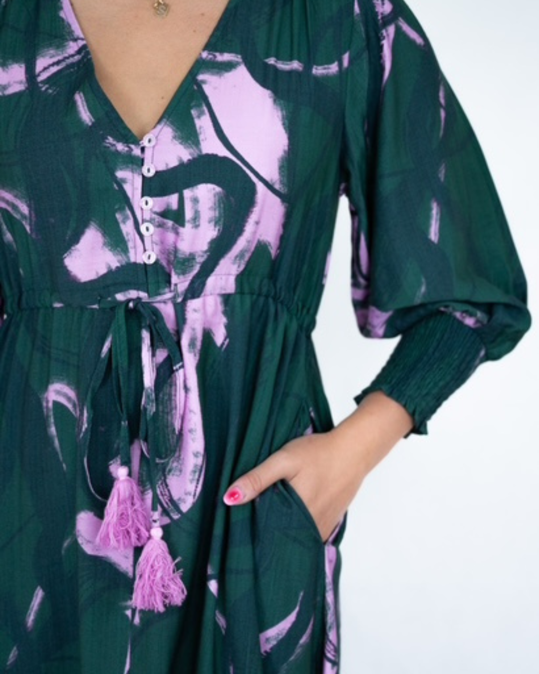Selma Maxi Dress-Brush Painting