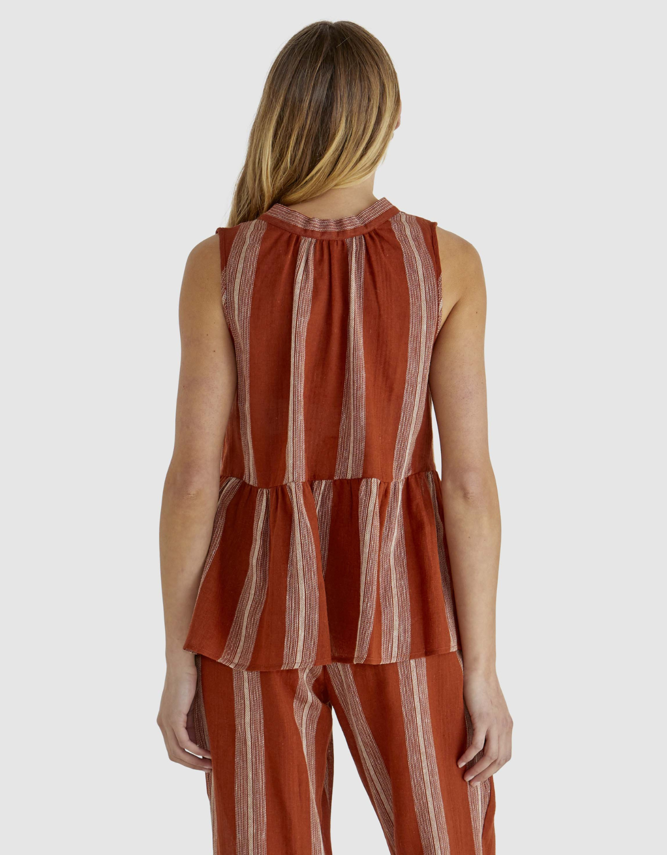 Lizzy Top-Rust Stripe