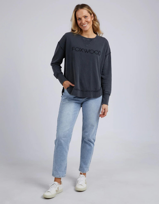 Washed Simplified Crew-Washed Black