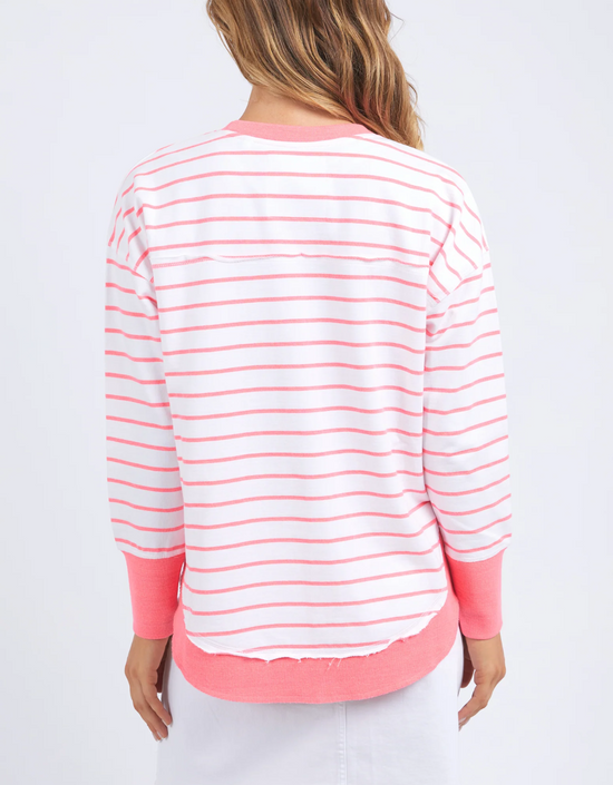 Simplified Stripe Crew - Neon Pink