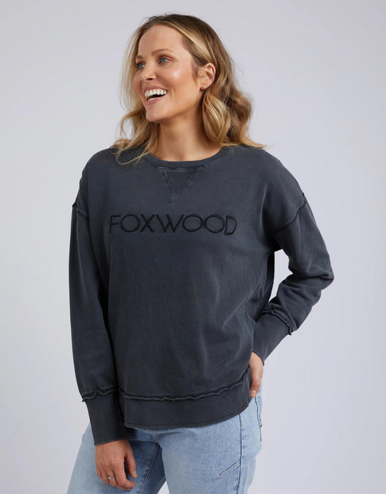 Washed Simplified Crew-Washed Black