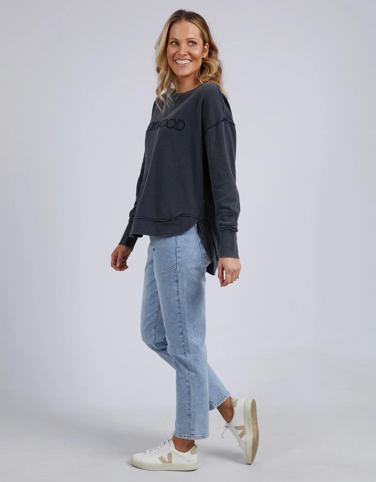 Washed Simplified Crew-Washed Black