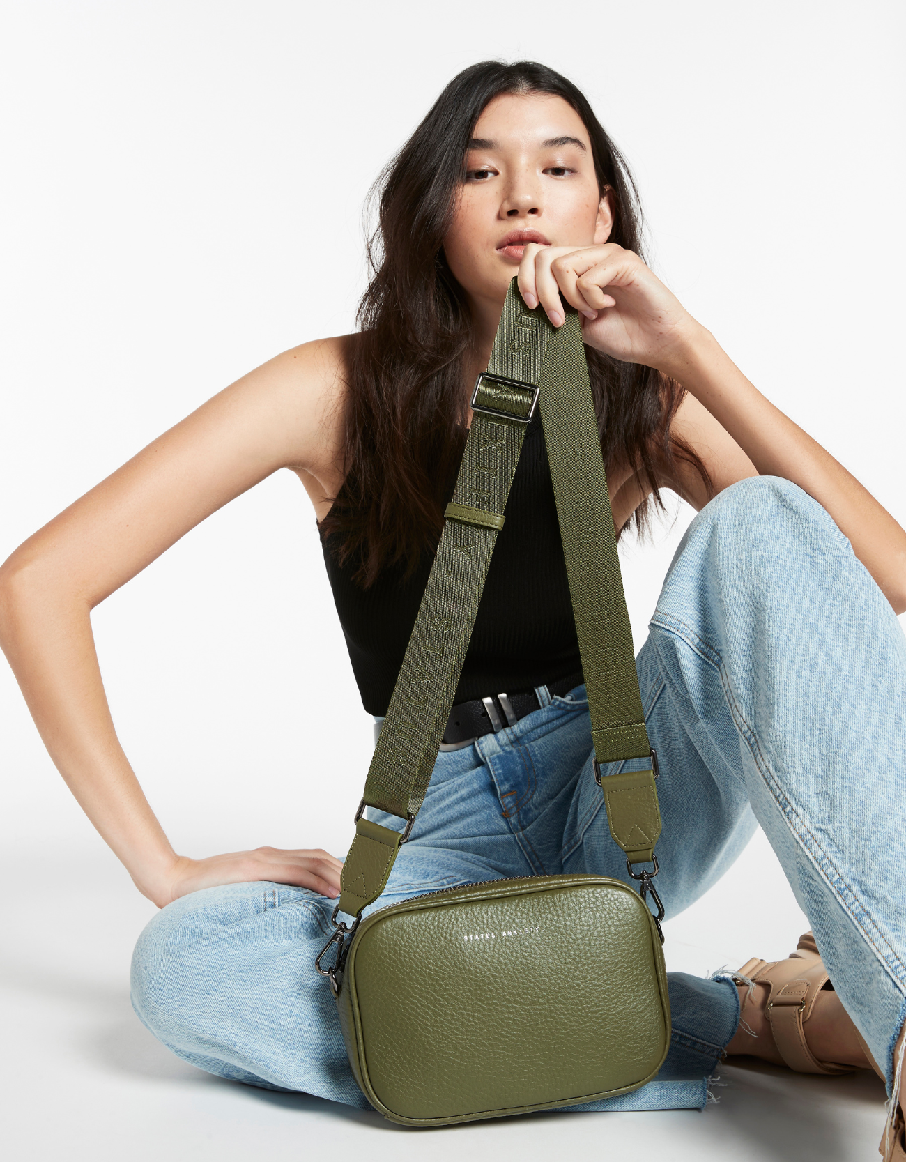 Plunder Bag With Webbed Strap-Khaki