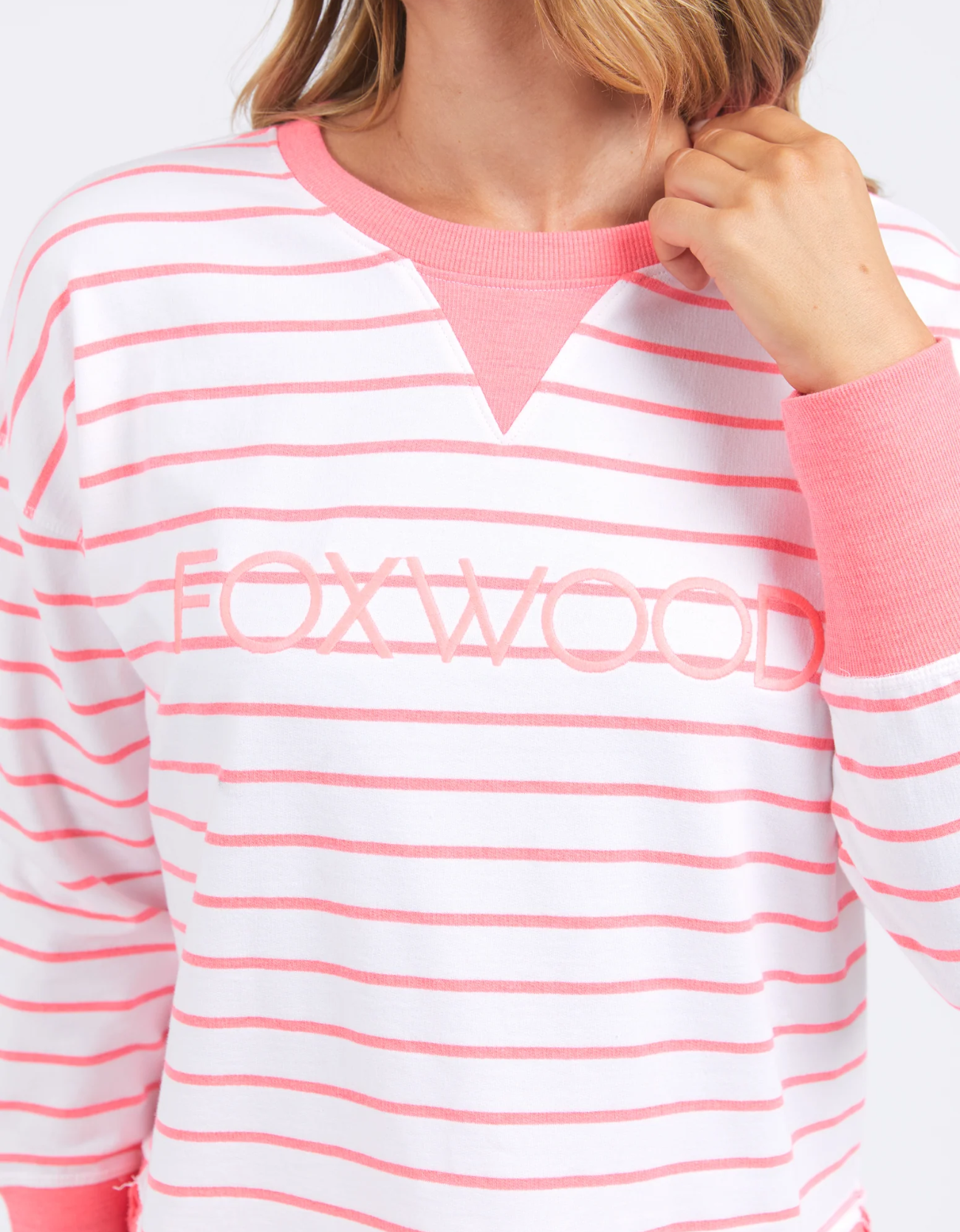 Simplified Stripe Crew - Neon Pink
