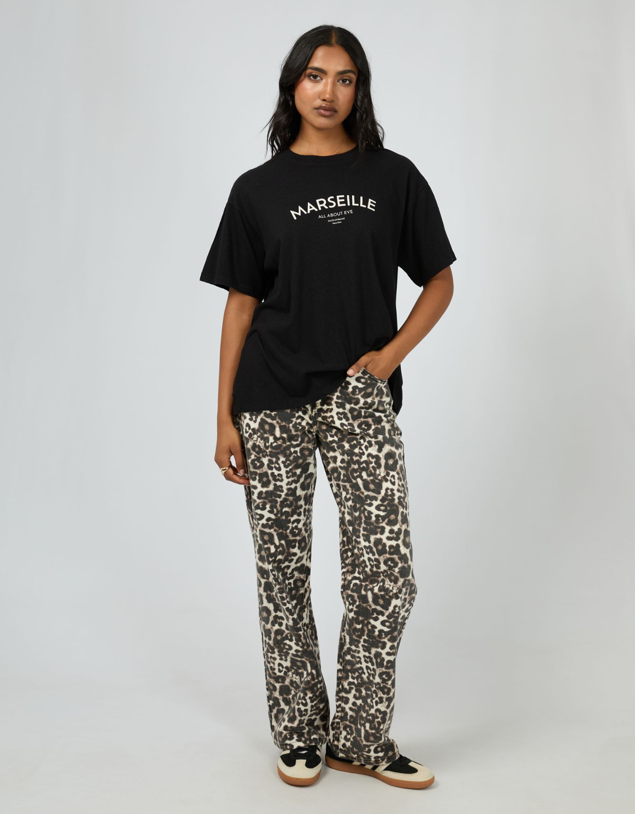 Marseille Oversized T-Shirt in Washed Black