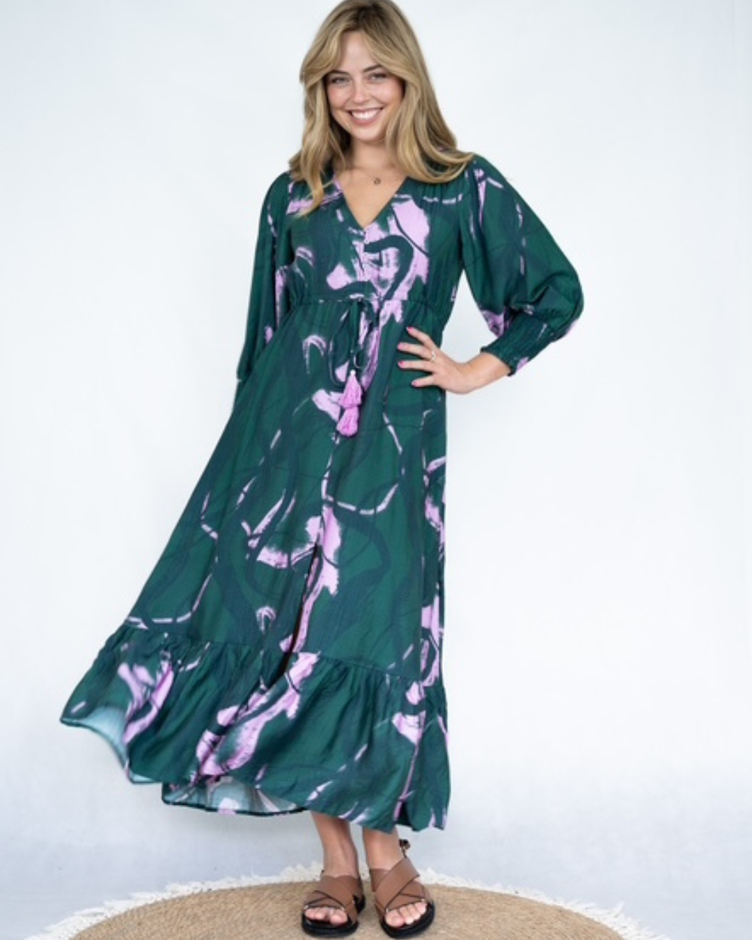Selma Maxi Dress-Brush Painting